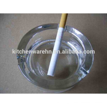 Haonai A-10129 Manufacturer direct clear 3 holes round glass ashtrays